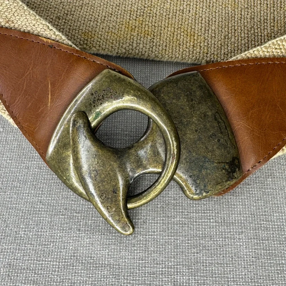 Vintage‎ stretch metal/leather belt
